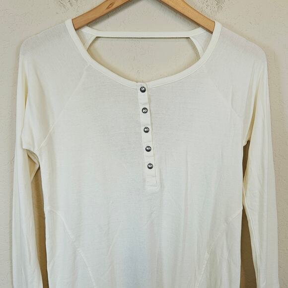 Chaser  Henley Long Sleeve Top Ivory Cream Women's Medium NWT - Picture 3 of 9